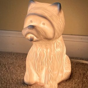 Lighted ceramic dog